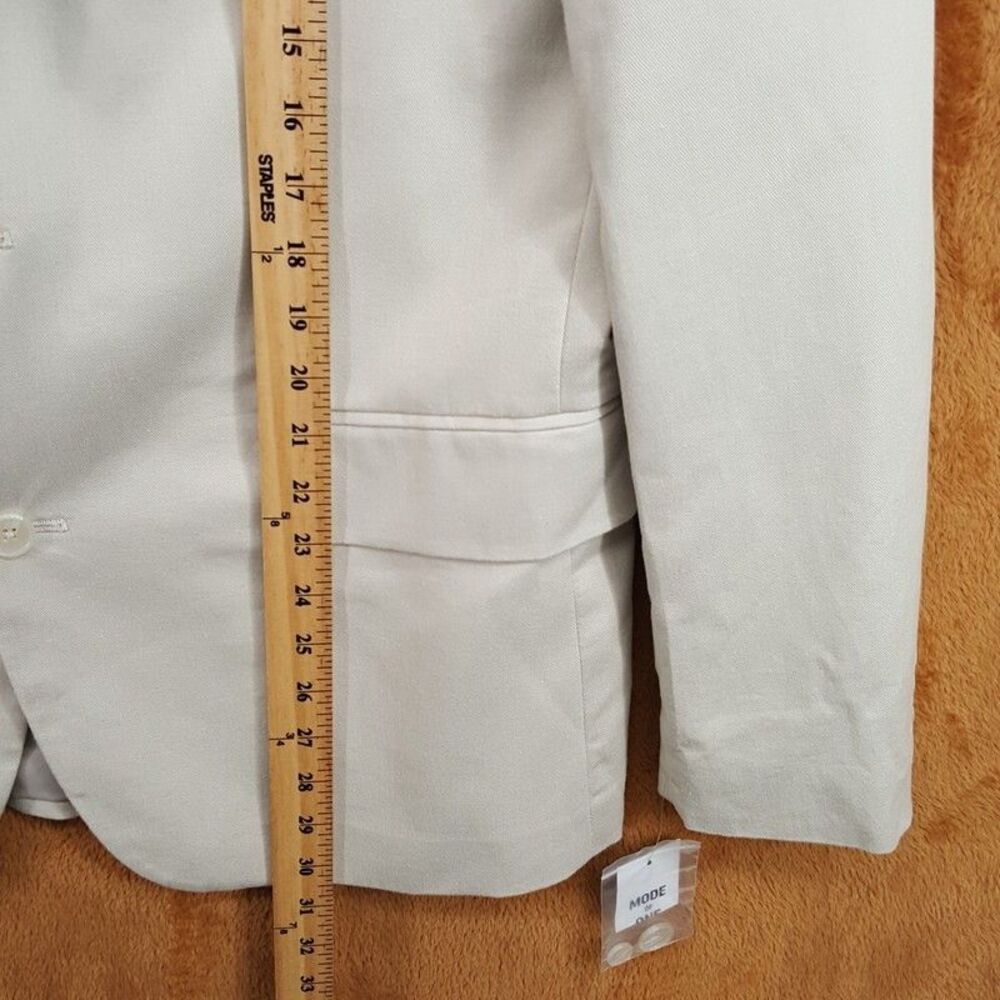 MODE OF ONE Sport Coat Mens Large Tan Two Button Linen Blend Blazer Jacket - Picture 5 of 7